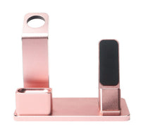 HKM-043475 Three-in-One Aluminum Charging Bracket for Apple Watch, Phone, and Headset - Non-Slip Design