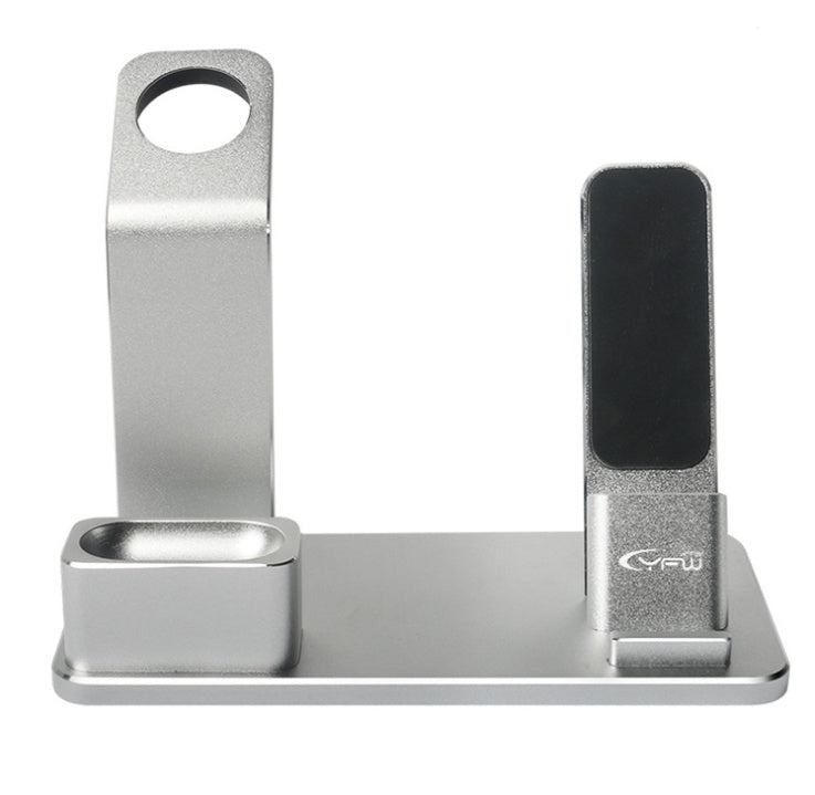 HKM-043475 Three-in-One Aluminum Charging Bracket for Apple Watch, Phone, and Headset - Non-Slip Design
