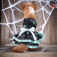 HKM-0435133 Halloween Double-layer Pet Skirt in Colorful Pumpkin and Skull Designs