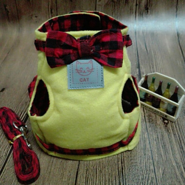 HKM-0436029 Adjustable Soft Cotton Cat Chest Strap with D-Shaped Hook for Comfortable Leash Walking