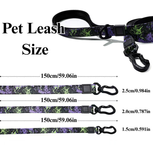 HKM-0436541 Camouflage Embossed Pet Leash Set with Durable Waterproof Material for Outdoor Activities