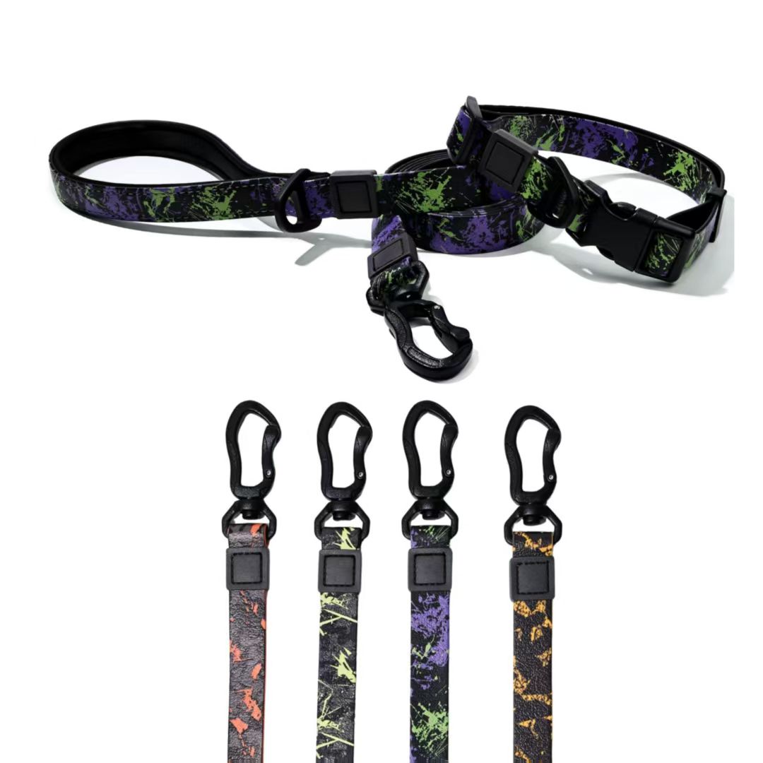 HKM-0436541 Camouflage Embossed Pet Leash Set with Durable Waterproof Material for Outdoor Activities
