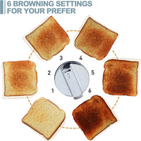 HKM-043667 Digital LED Display 4-Slice Stainless Steel Toaster with Smart Features