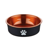 HKM-0436925 Stainless Steel Non-Slip Pet Bowl in Bronze and Gold ¨C Available in Small, Medium, and Large Sizes