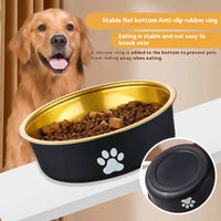 HKM-0436925 Stainless Steel Non-Slip Pet Bowl in Bronze and Gold ¨C Available in Small, Medium, and Large Sizes
