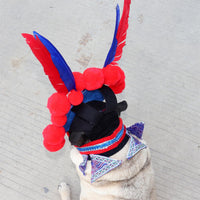 HKM-0437309 Cute Red Martial Arts Character Pet Dress ¨C Transformation Costume for Small and Large Pets