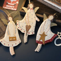 HKM-043731 Hand-Painted Wooden Love Heart Door Plate Pendant - American Country Style Decor
