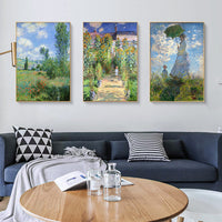 HKM-043923 Elegant Landscape Canvas Art with Luxury Gold Aluminum Frame and Pine Wood Inner Frame for Home Decoration