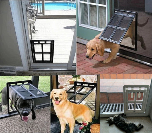 HKM-043923 Pet Screen Door for Dogs – Adjustable Two-Panel Design with Easy Installation