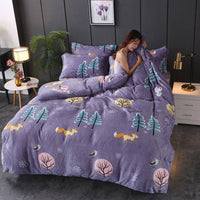 HKM-043923 Warm Double-sided Fleece Quilt Cover with Various Patterns and Sizes