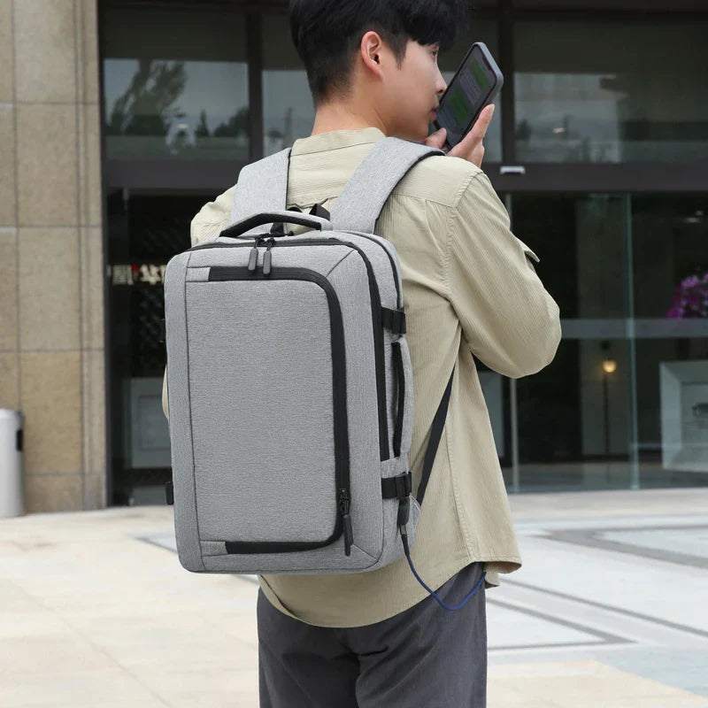 HKM-043987 Waterproof Laptop Backpack with USB Charging Port for Business and Outdoor Use