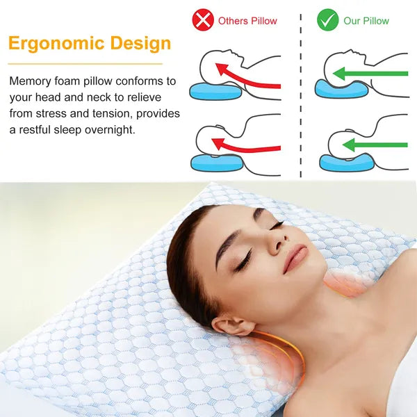 HKM-0441149 Cooling Memory Foam Pillow with Adjustable Fill and Double-Sided Cover Featuring Cooling Gel Infused Foam
