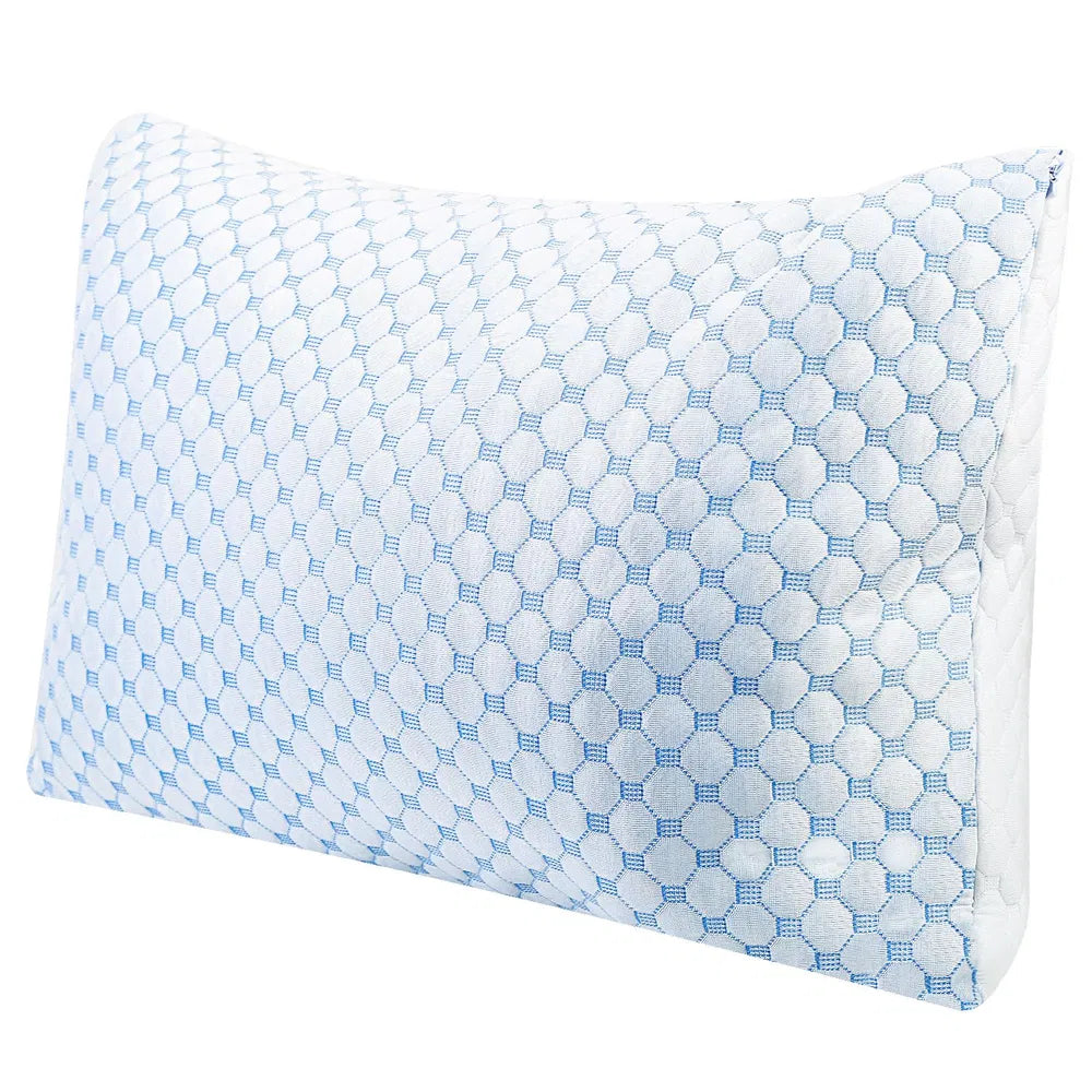 HKM-0441149 Cooling Memory Foam Pillow with Adjustable Fill and Double-Sided Cover Featuring Cooling Gel Infused Foam