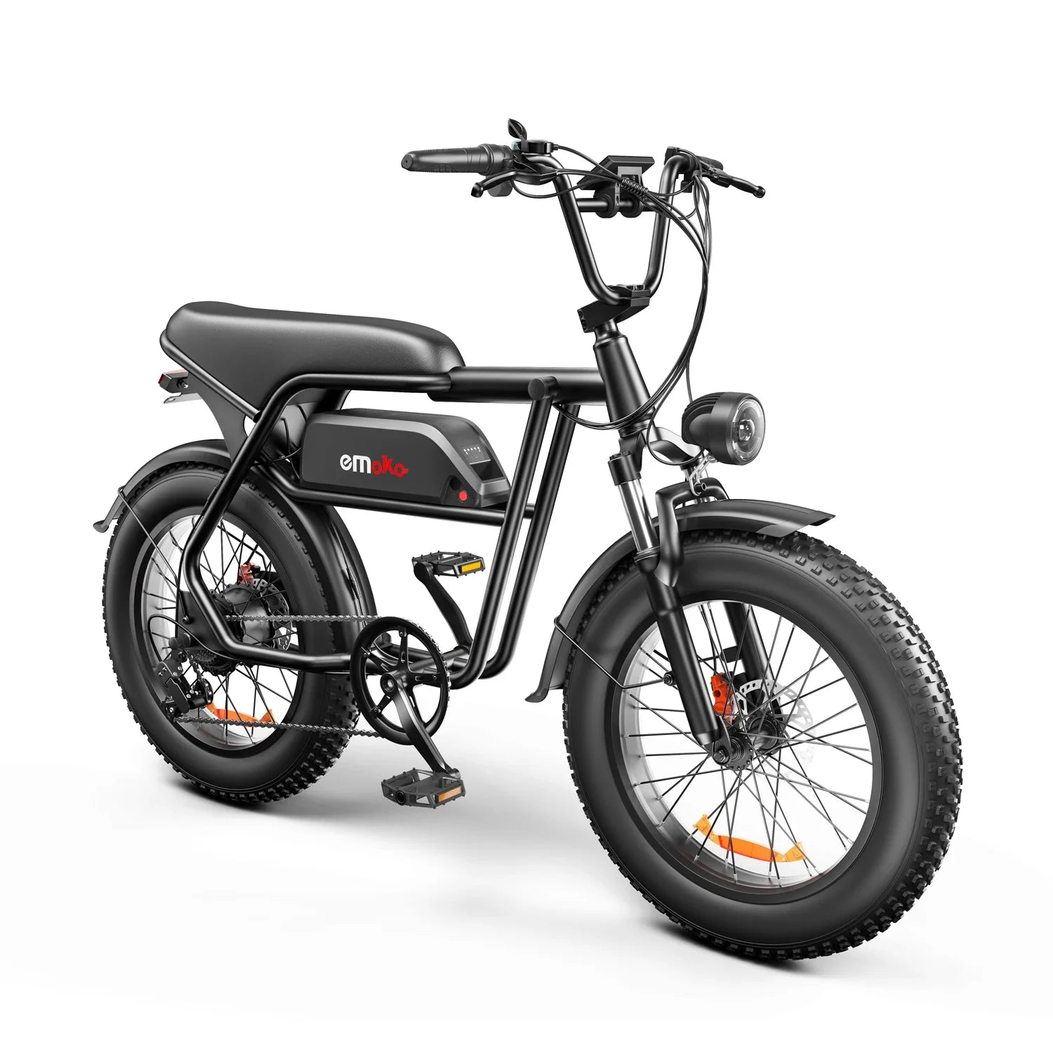 HKM-044243 Dual Motor 1000W Fat Tire Electric Bike, 7-Speed, 48V Integrated Lithium Battery, 20" Wheels, Max Speed 50 km/h