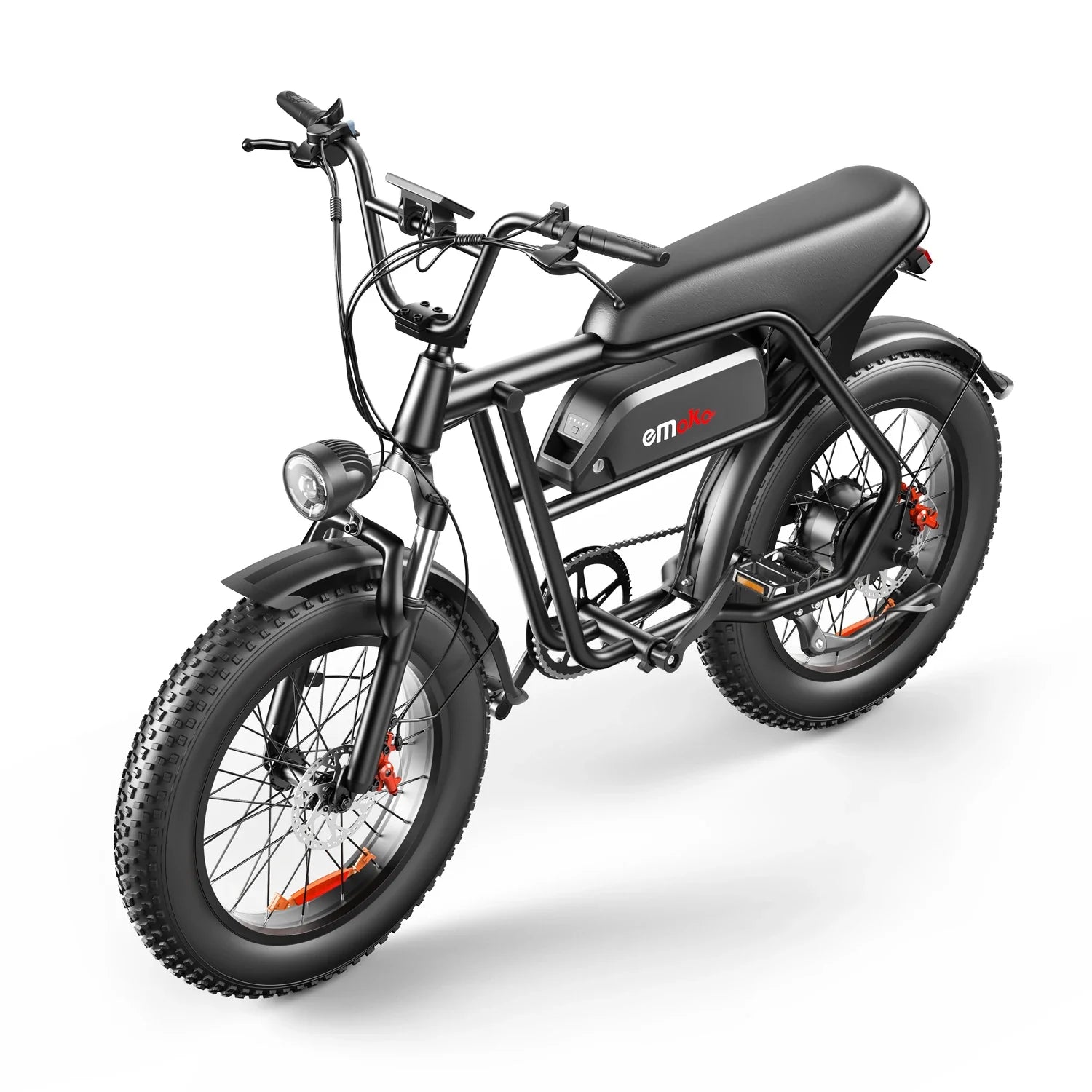 HKM-044243 Dual Motor 1000W Fat Tire Electric Bike, 7-Speed, 48V Integrated Lithium Battery, 20" Wheels, Max Speed 50 km/h