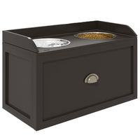 HKM-0442685 Elevated Dog Feeding Station with Storage & Stainless Steel Bowls for Large Dogs - Coffee Finish