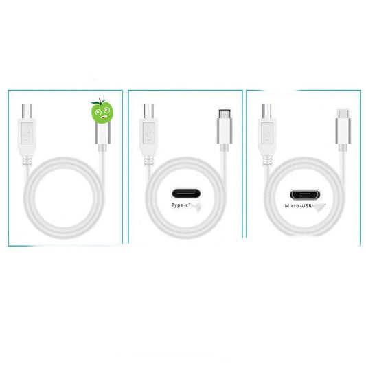 HKM-044307 Versatile 3-in-1 Electric Piano Keyboard Data Cable - USB, Lightning, Micro USB, TYPE-C, 1m