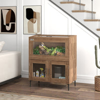 HKM-0446141 30 Gallon Reptile Tank with Openable Top, Air Vents, and Tempered Glass for Lizards, Frogs, and Small Pets