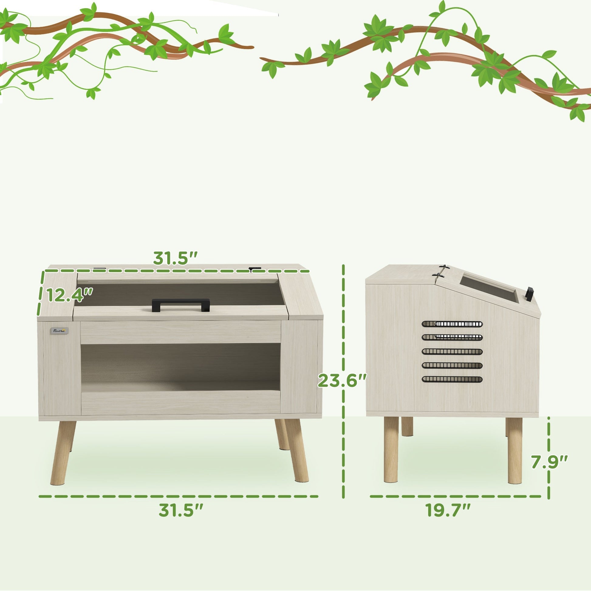 HKM-0446141 30 Gallon Reptile Tank with Openable Top, Air Vents, and Tempered Glass for Lizards, Frogs, and Small Pets