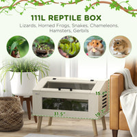 HKM-0446141 30 Gallon Reptile Tank with Openable Top, Air Vents, and Tempered Glass for Lizards, Frogs, and Small Pets