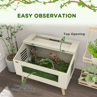 HKM-0446141 30 Gallon Reptile Tank with Openable Top, Air Vents, and Tempered Glass for Lizards, Frogs, and Small Pets