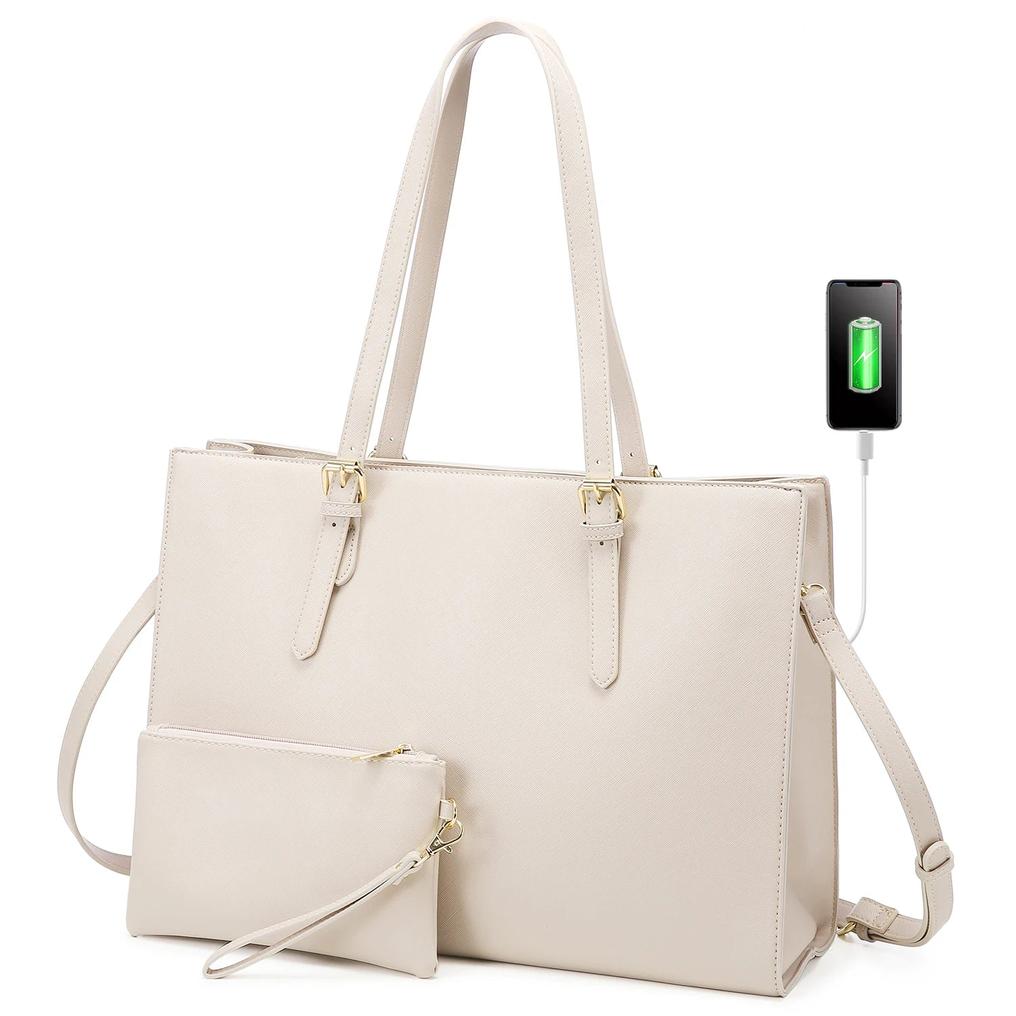 HKM-044627 Business Briefcase & Computer Purse Set for Women - Stylish Laptop Tote and Shoulder Bag for Office and School