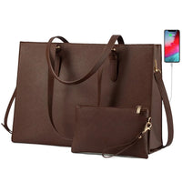HKM-044627 Business Briefcase & Computer Purse Set for Women - Stylish Laptop Tote and Shoulder Bag for Office and School