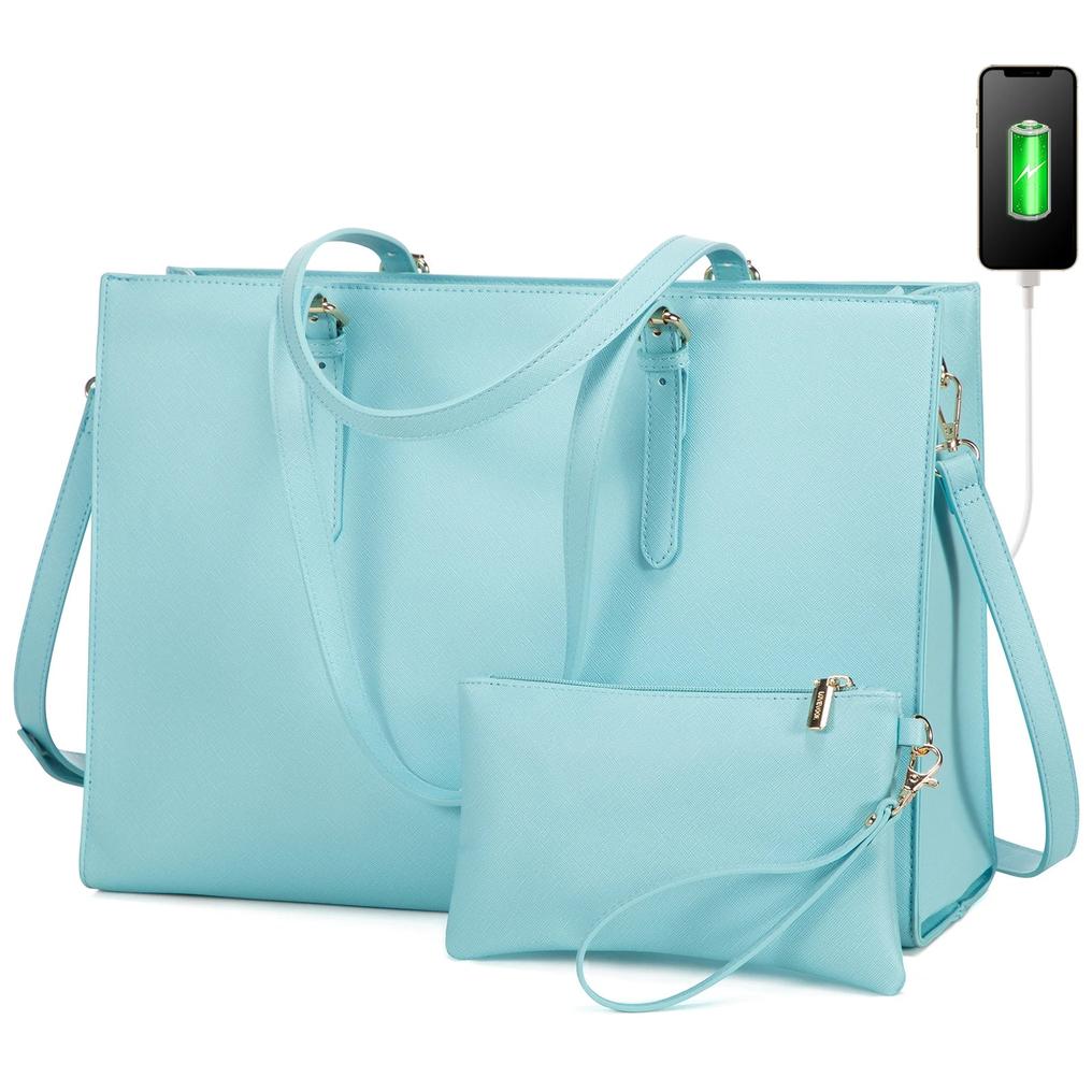 HKM-044627 Business Briefcase & Computer Purse Set for Women - Stylish Laptop Tote and Shoulder Bag for Office and School