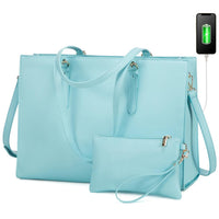 HKM-044627 Business Briefcase & Computer Purse Set for Women - Stylish Laptop Tote and Shoulder Bag for Office and School