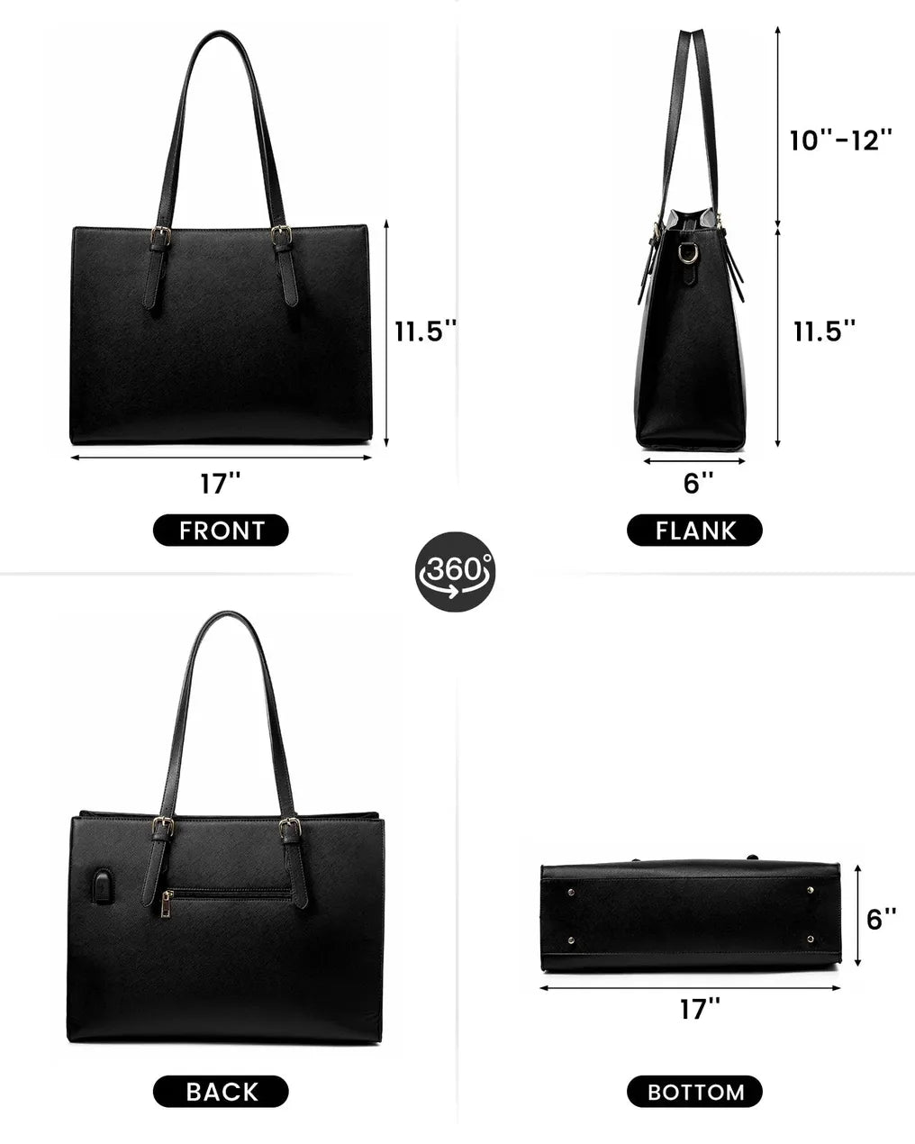 HKM-044627 Business Briefcase & Computer Purse Set for Women - Stylish Laptop Tote and Shoulder Bag for Office and School