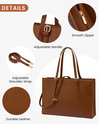 HKM-044627 Business Briefcase & Computer Purse Set for Women - Stylish Laptop Tote and Shoulder Bag for Office and School