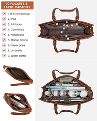 HKM-044627 Business Briefcase & Computer Purse Set for Women - Stylish Laptop Tote and Shoulder Bag for Office and School