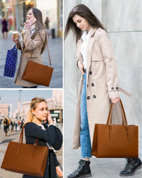 HKM-044627 Business Briefcase & Computer Purse Set for Women - Stylish Laptop Tote and Shoulder Bag for Office and School