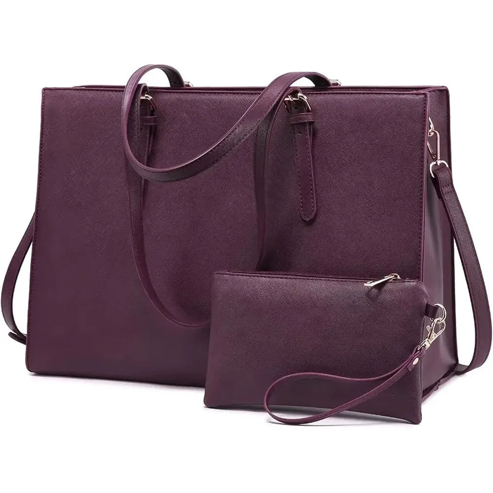 HKM-044627 Business Briefcase & Computer Purse Set for Women - Stylish Laptop Tote and Shoulder Bag for Office and School