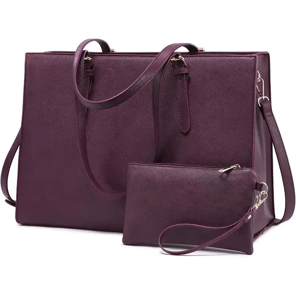 HKM-044627 Business Briefcase & Computer Purse Set for Women - Stylish Laptop Tote and Shoulder Bag for Office and School