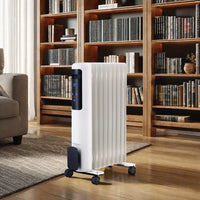 HKM-044691 1500/2000W Portable Oil-Filled Electric Radiator Heater with Adjustable Thermostat and Overheat Protection for Home Use