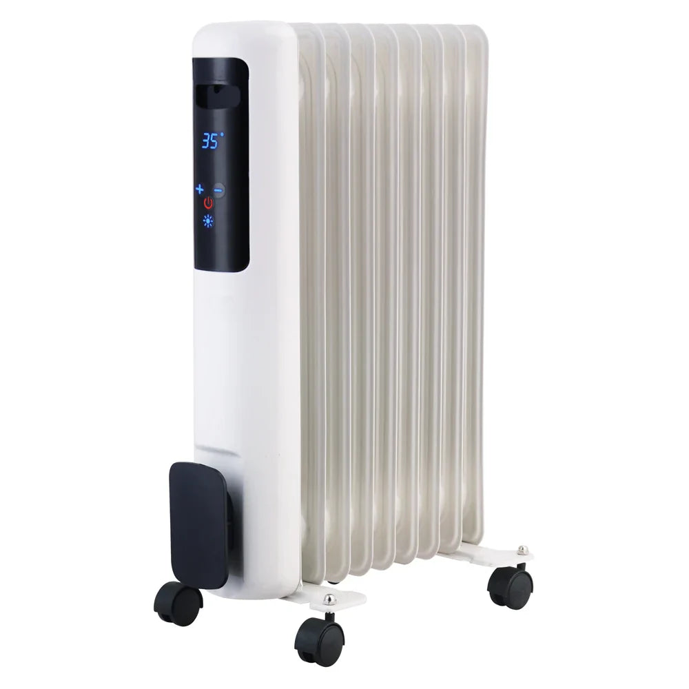 HKM-044691 1500/2000W Portable Oil-Filled Electric Radiator Heater with Adjustable Thermostat and Overheat Protection for Home Use