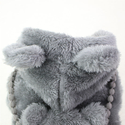 HKM-0447037 Plush Embroidered Two-Legged Sweater for Dogs - Double-Sided Arctic Velvet, Available in Various Colors