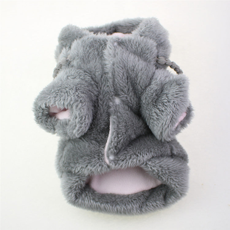HKM-0447037 Plush Embroidered Two-Legged Sweater for Dogs - Double-Sided Arctic Velvet, Available in Various Colors