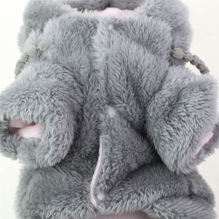 HKM-0447037 Plush Embroidered Two-Legged Sweater for Dogs - Double-Sided Arctic Velvet, Available in Various Colors