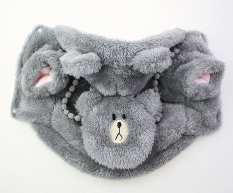 HKM-0447037 Plush Embroidered Two-Legged Sweater for Dogs - Double-Sided Arctic Velvet, Available in Various Colors