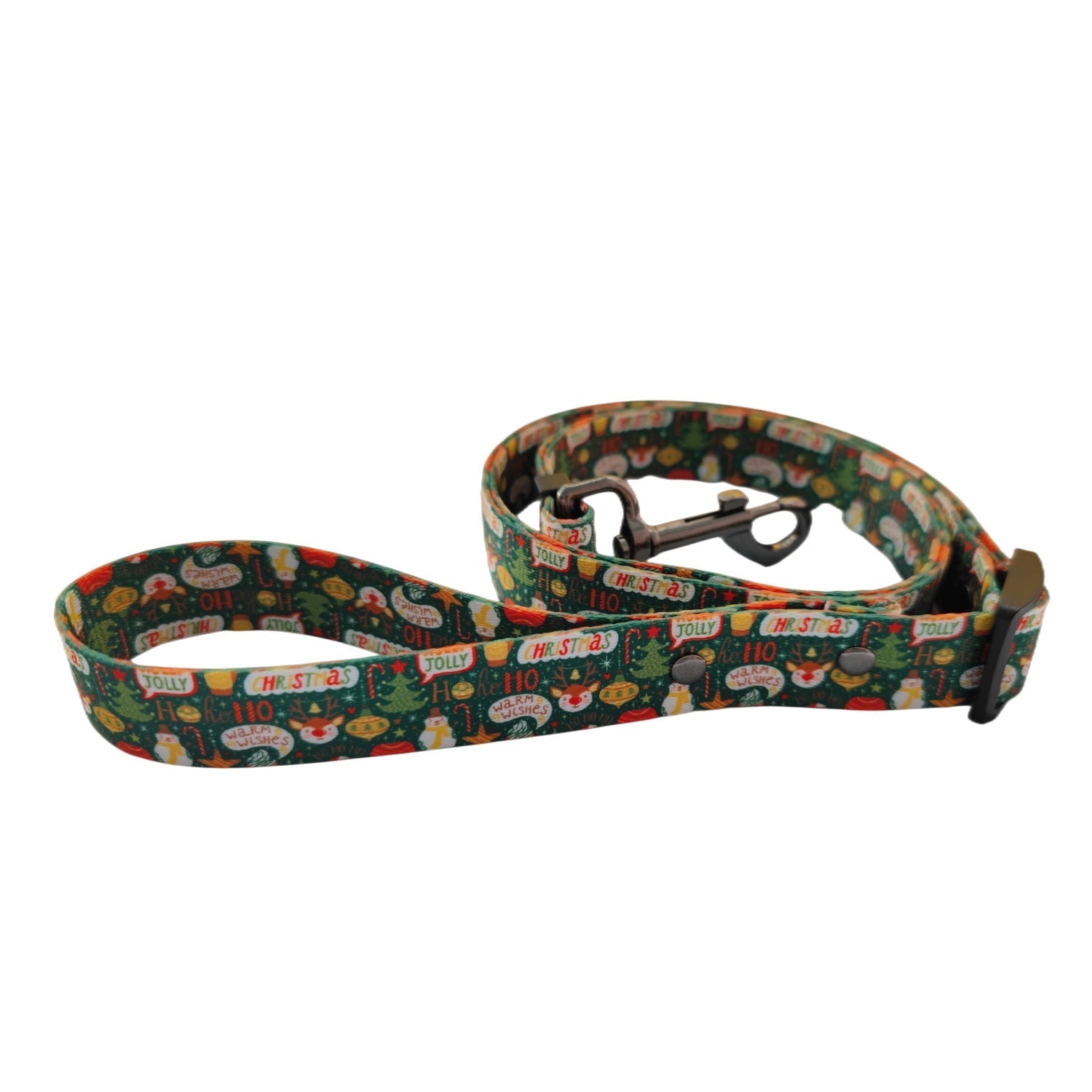 HKM-0447549 Christmas Themed Dog Leash and Harness Set in Red and Green