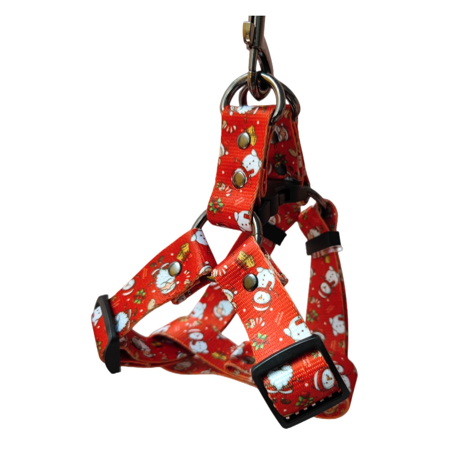 HKM-0447549 Christmas Themed Dog Leash and Harness Set in Red and Green