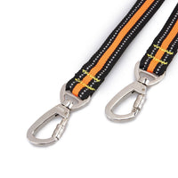 HKM-0448061 Adjustable Reflective Nylon Pet Double-Headed Leash for Two Dogs - Orange, Blue, Green