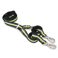 HKM-0448061 Adjustable Reflective Nylon Pet Double-Headed Leash for Two Dogs - Orange, Blue, Green