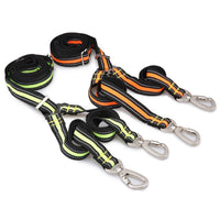 HKM-0448061 Adjustable Reflective Nylon Pet Double-Headed Leash for Two Dogs - Orange, Blue, Green