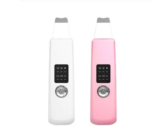 HKM-044819 Ultrasound Skin Beauty Device - Shovel Skin Machine in White and Pink, Dual Language Support