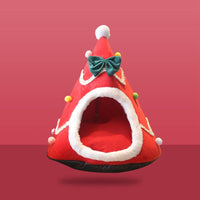 HKM-0448317 Cozy Christmas Cat Nest - Available in Red, Green, and Fun Designs