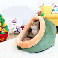 HKM-0448317 Cozy Christmas Cat Nest - Available in Red, Green, and Fun Designs