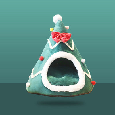 HKM-0448317 Cozy Christmas Cat Nest - Available in Red, Green, and Fun Designs